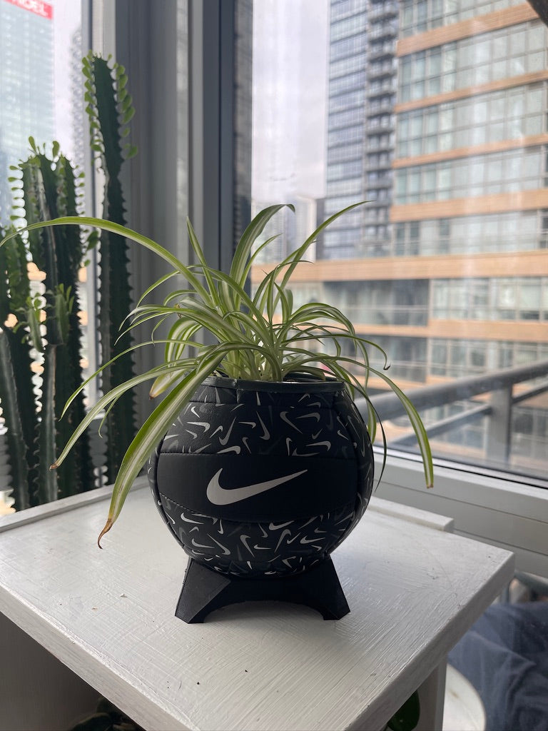 Nike Mini Volleyball Planter (Black Swoosh)