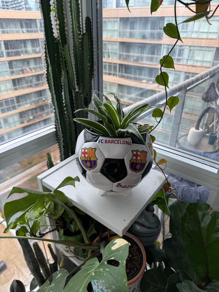 Large Soccer Ball Planter (FC Barcelona)