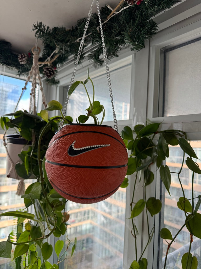 Nike Mini Basketball Hanging Planter (Silver Chain OG - Crystal)