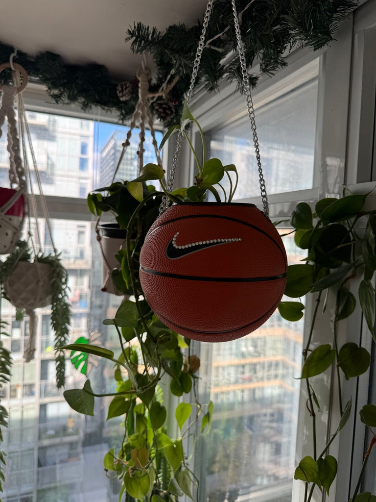 Nike Mini Basketball Hanging Planter (Silver Chain OG - Crystal)