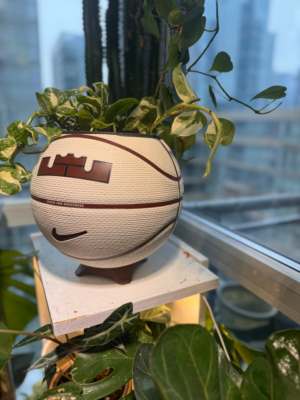 Nike Large Basketball Planter (LeBron King Brown & White)