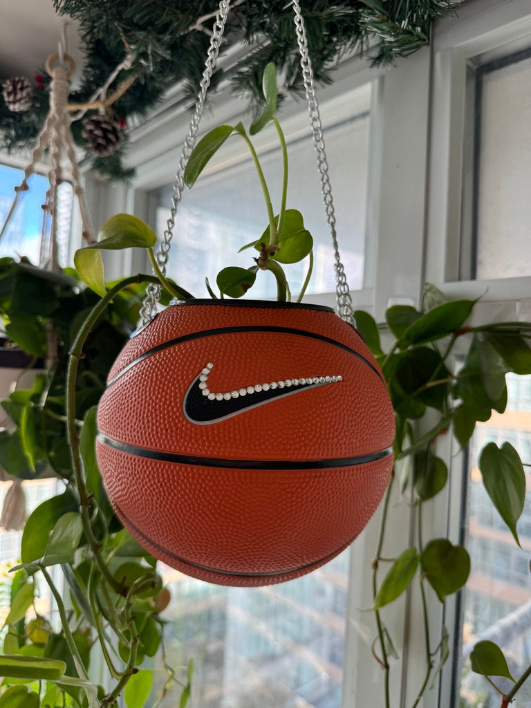 Nike Mini Basketball Hanging Planter (Silver Chain OG - Crystal)