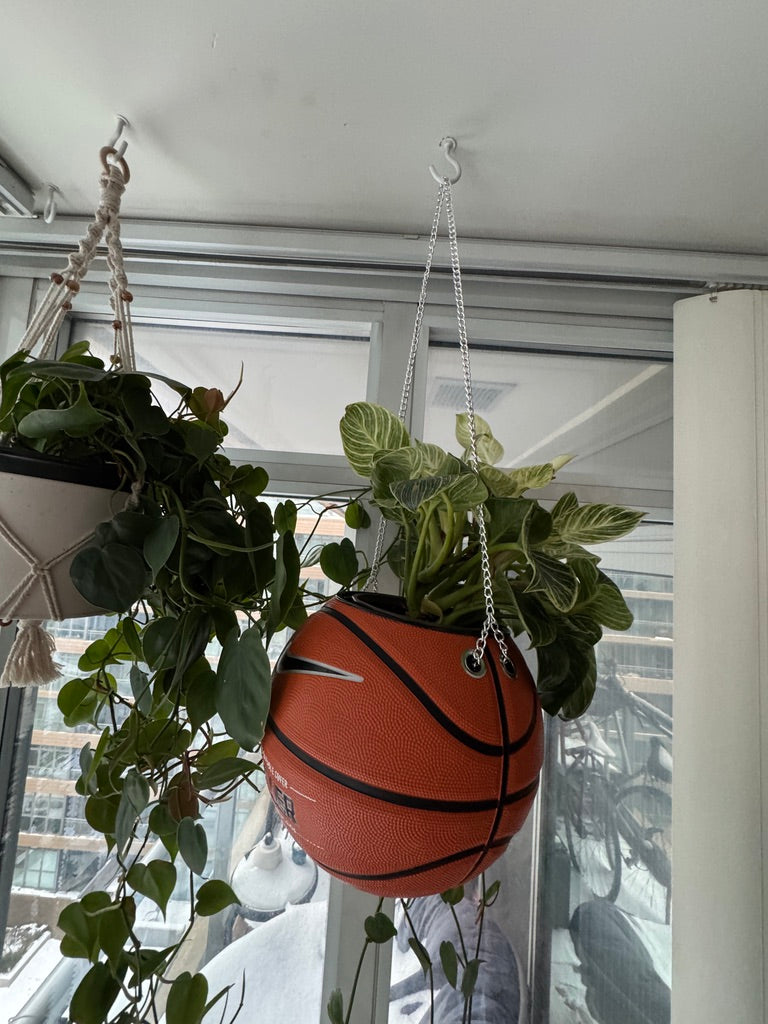 Nike Large Basketball Hanging Planter (Baller - Silver Chain)