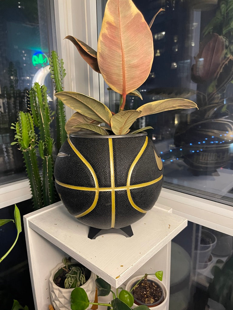 Nike Large Basketball Planter (Black & Gold All-Court)