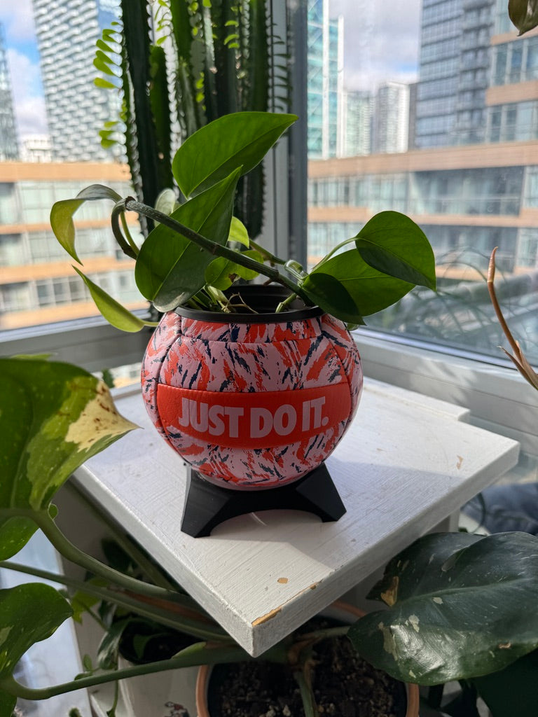 Nike Mini Volleyball Planter (Orange Abstract)