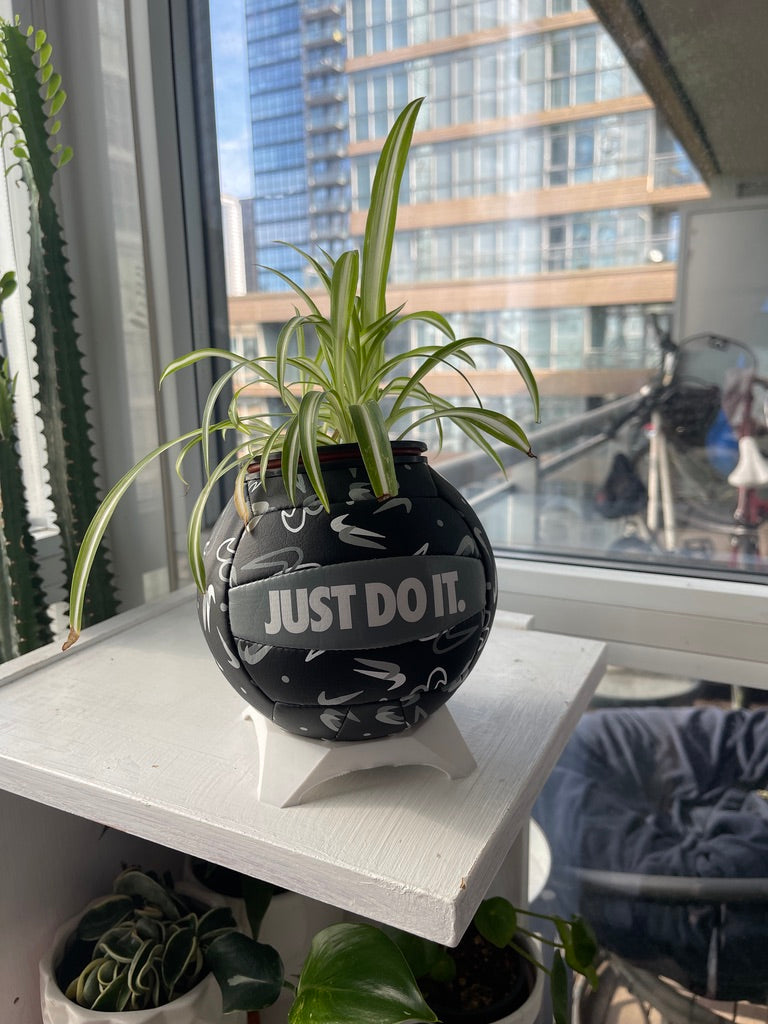Nike Mini Volleyball Planter (Black & Grey Swoosh)