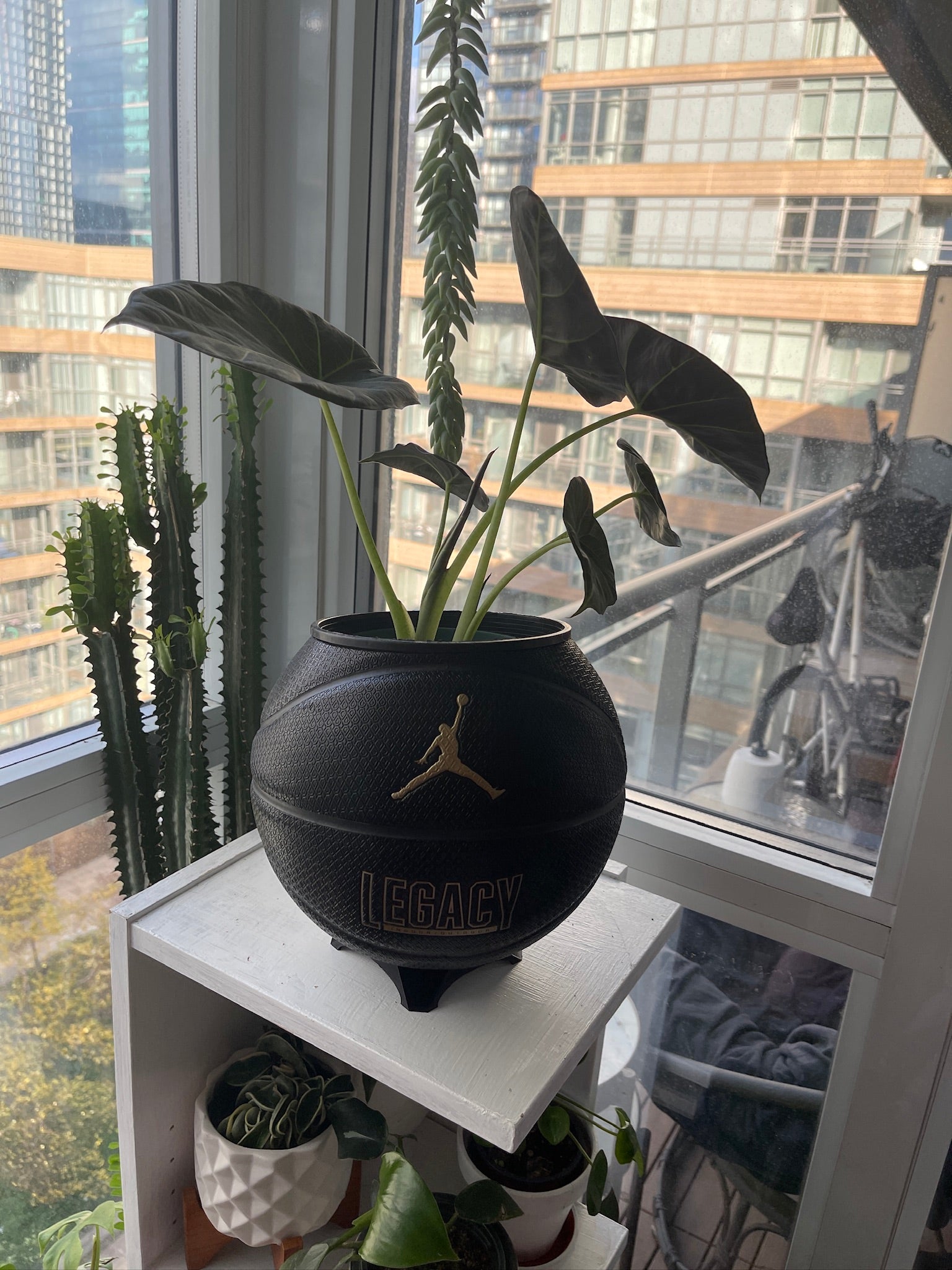 Nike Jordan Large Basketball Planter (Black & Gold)