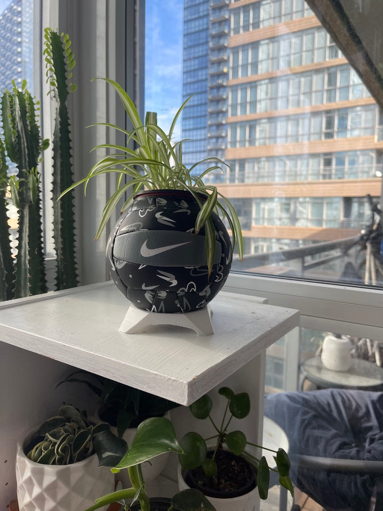 Nike Mini Volleyball Planter (Black & Grey Swoosh)