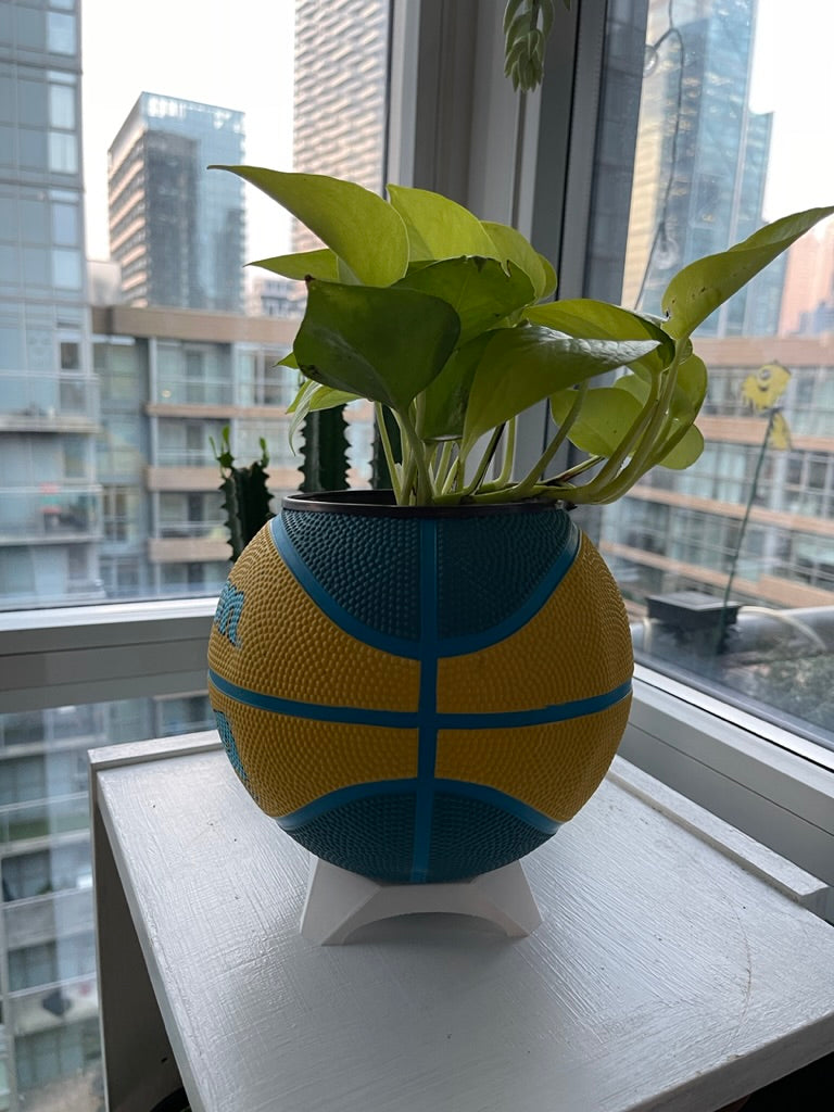 Mini Basketball Planter (NCAA Yellow)