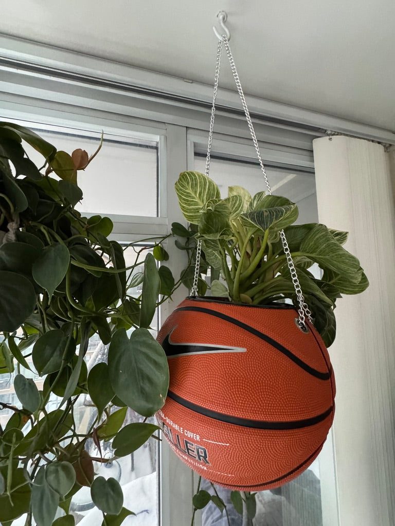 Nike Large Basketball Hanging Planter (Baller - Silver Chain)