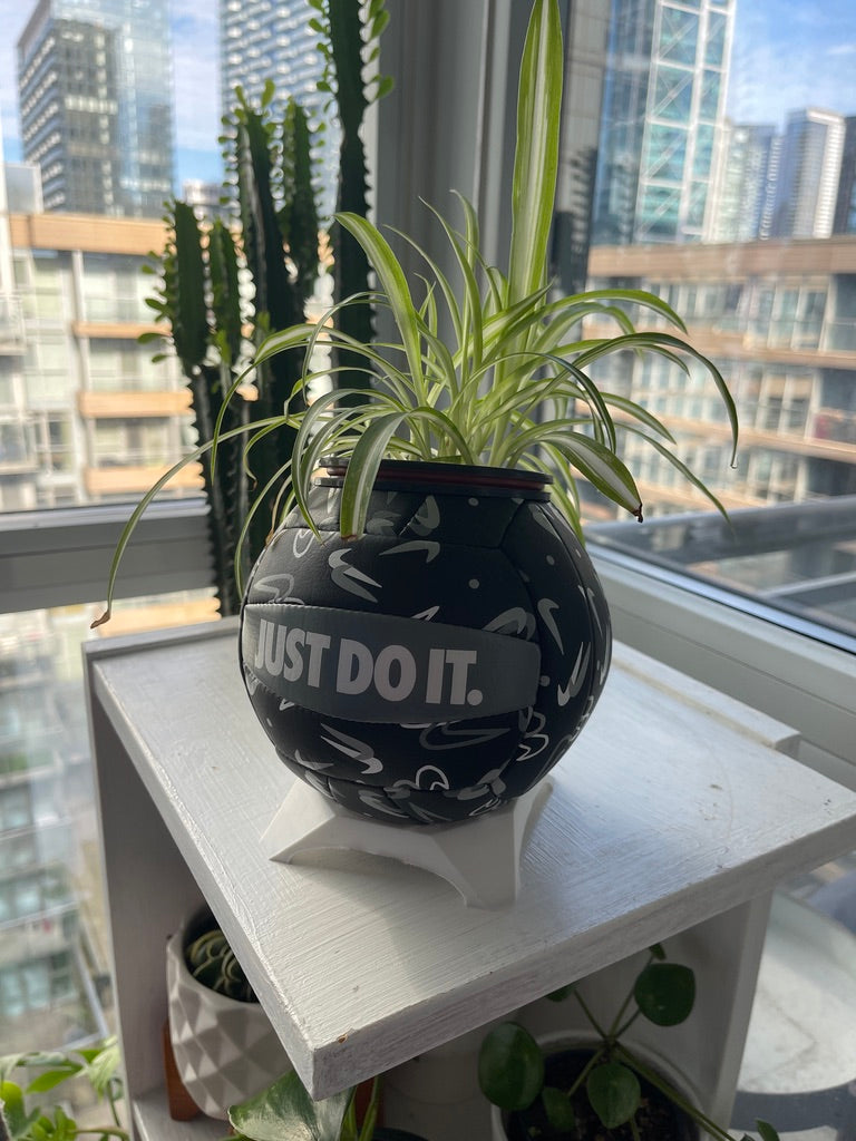 Nike Mini Volleyball Planter (Black & Grey Swoosh)