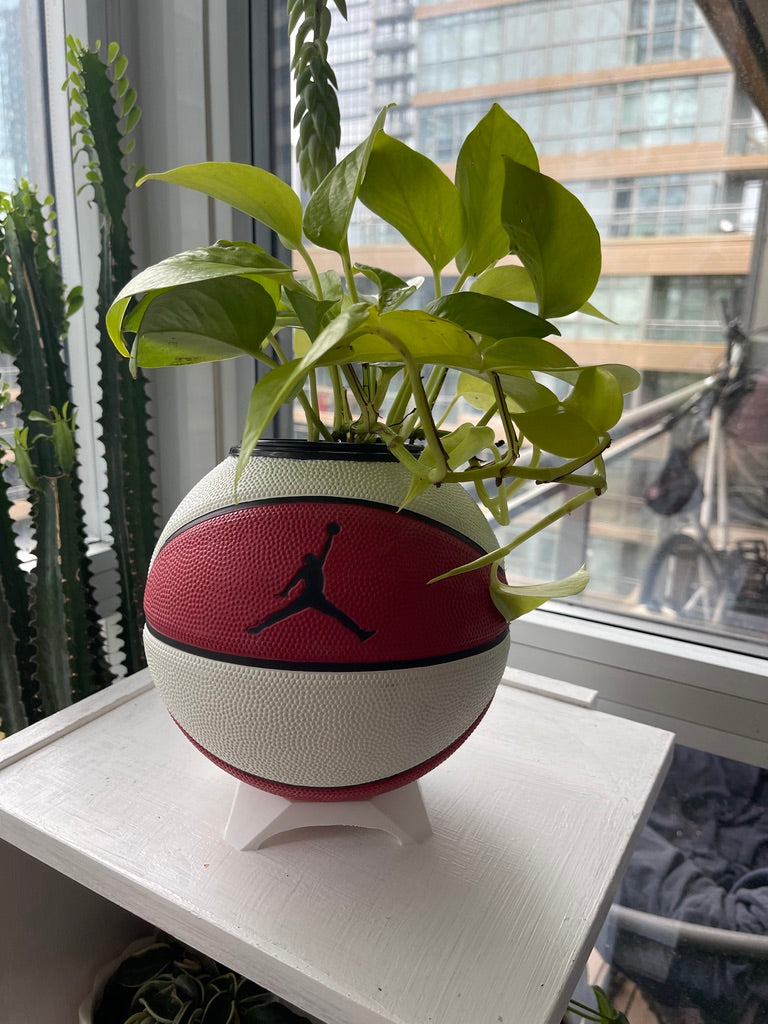 Nike Jordan Mini Basketball Planter (Red & White)