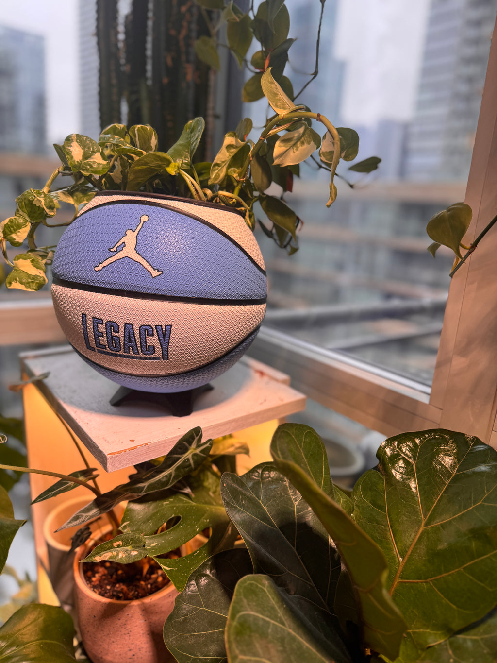 Nike Jordan Large Basketball Planter (UNC Blue & White)