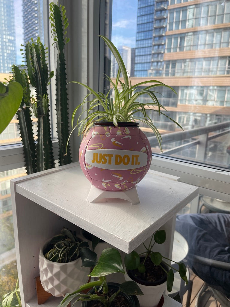 Nike Mini Volleyball Planter (Pink Swoosh)