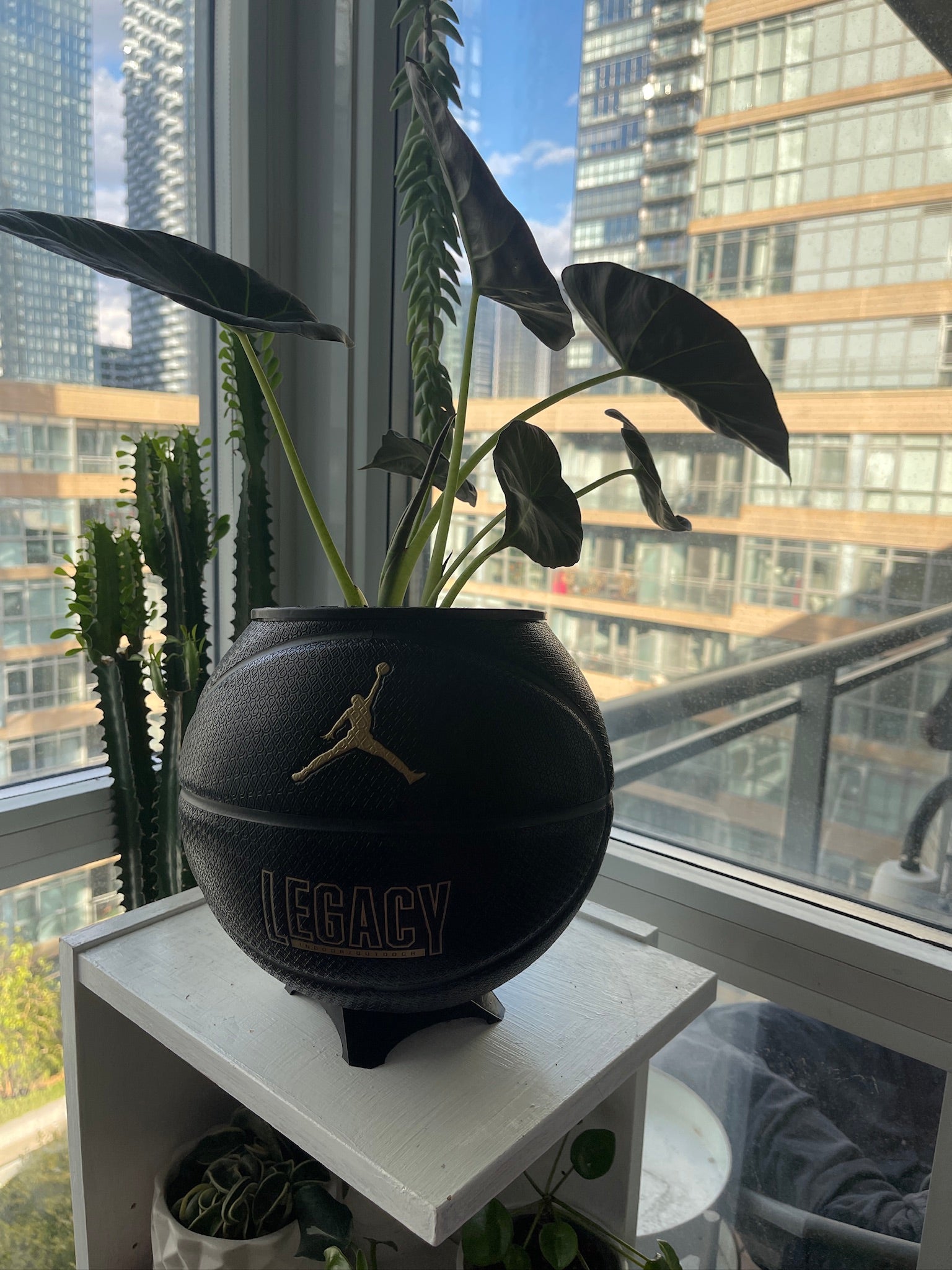 Nike Jordan Large Basketball Planter (Black & Gold)