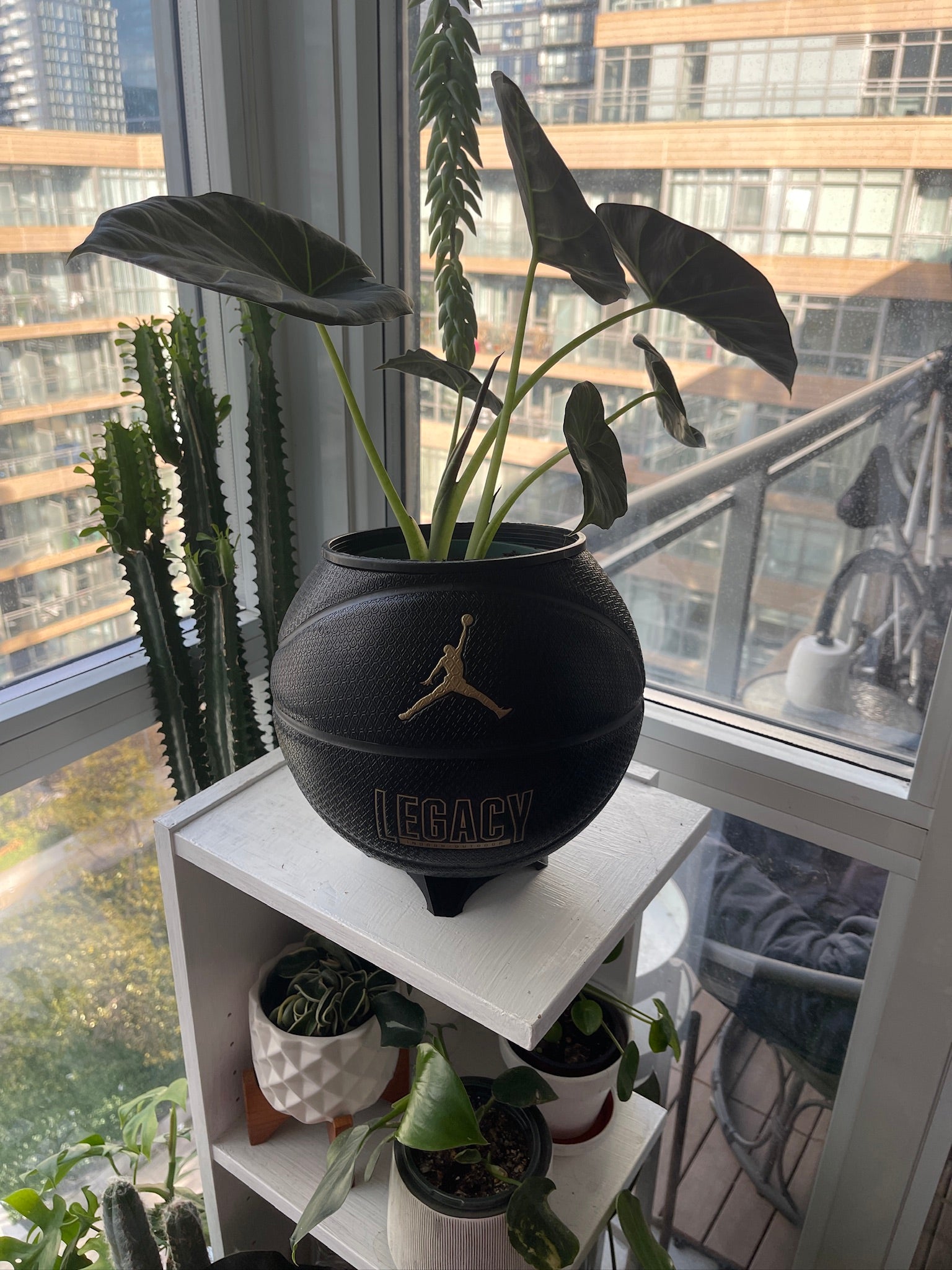 Nike Jordan Large Basketball Planter (Black & Gold)