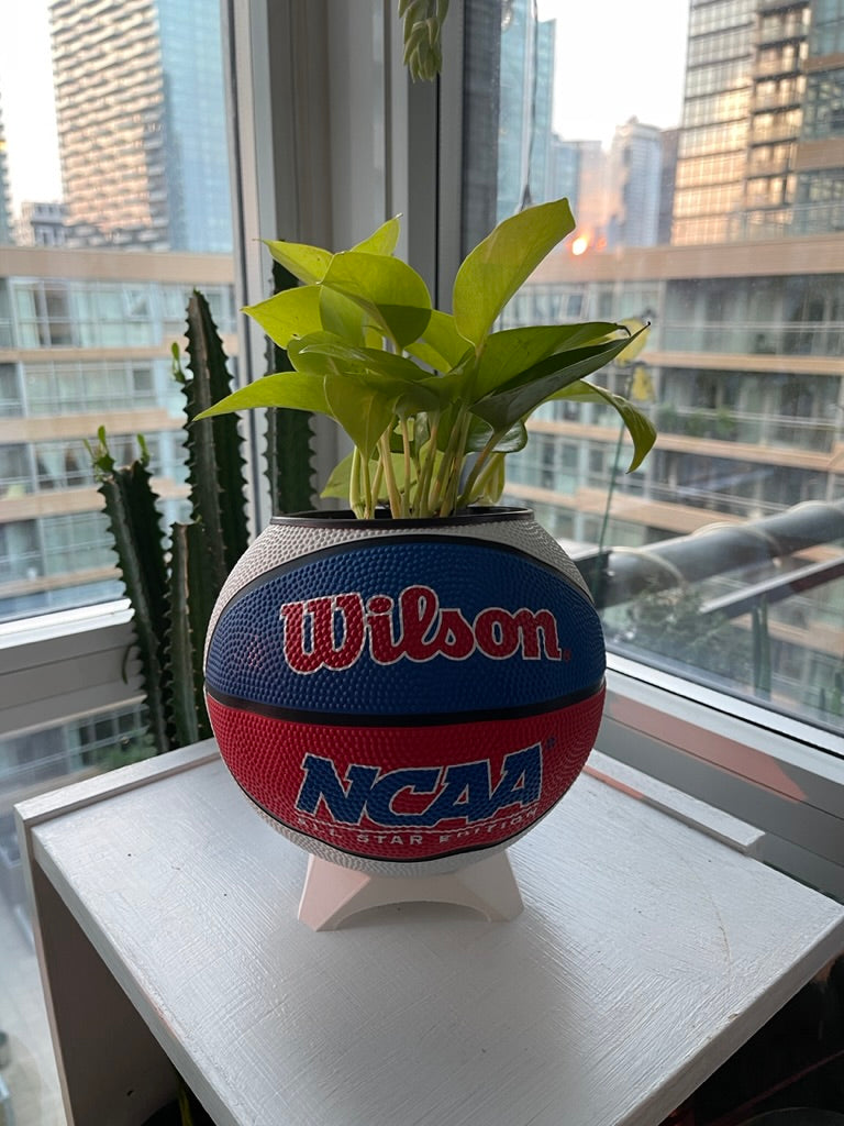 Mini Basketball Planter (NCAA Red/White/Blue)