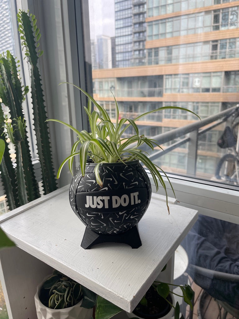 Nike Mini Volleyball Planter (Black Swoosh)