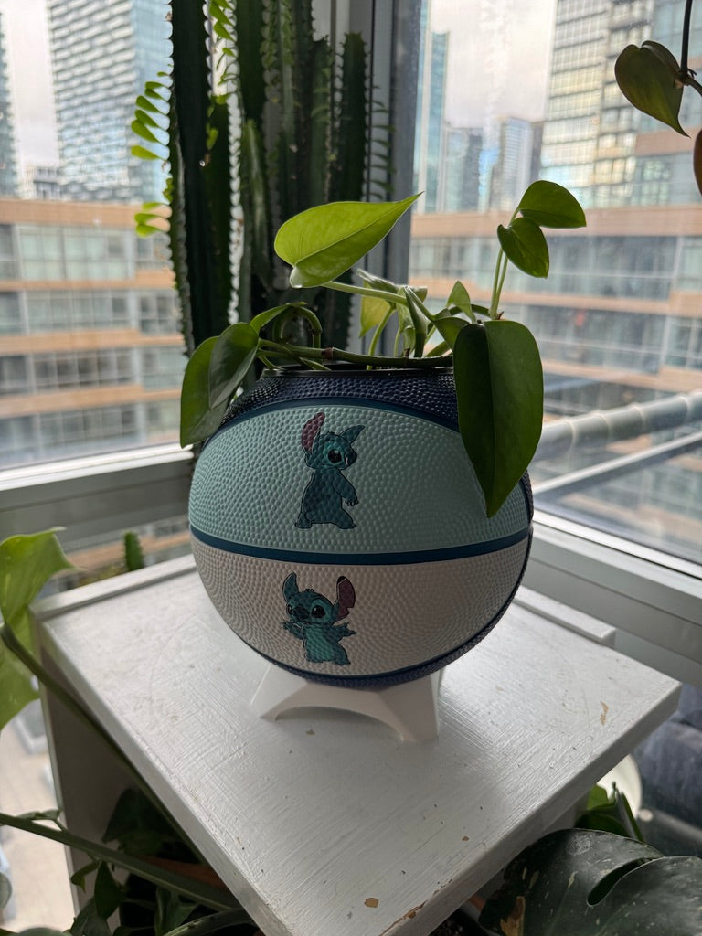 Mini Basketball Planter (Stitch Blue)