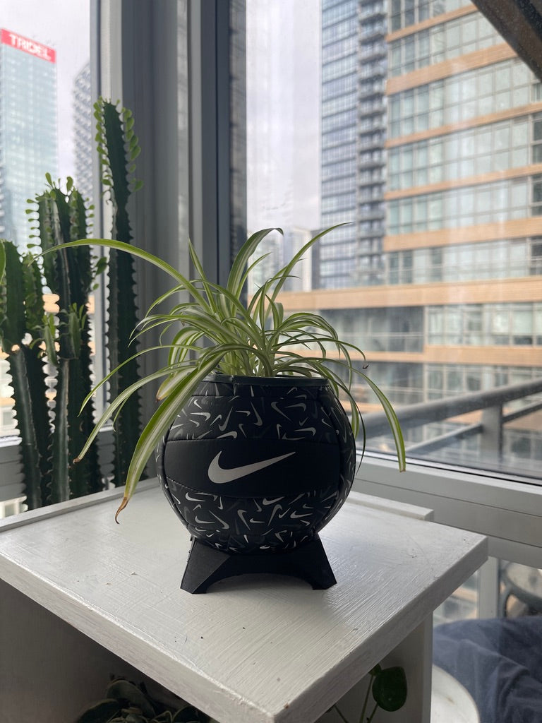 Nike Mini Volleyball Planter (Black Swoosh)