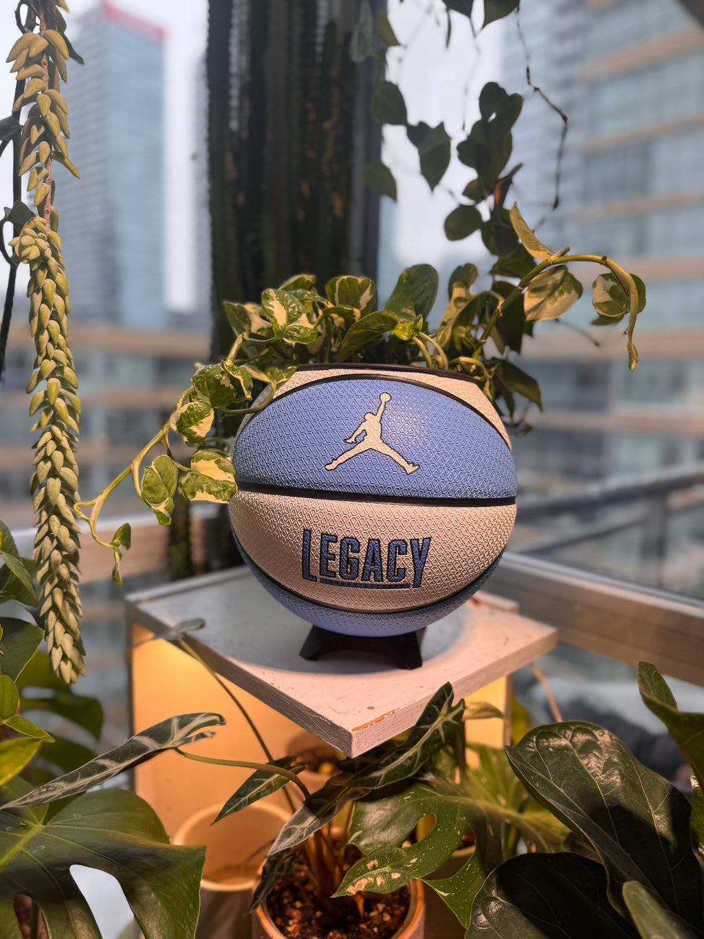 Nike Jordan Large Basketball Planter (UNC Blue & White)