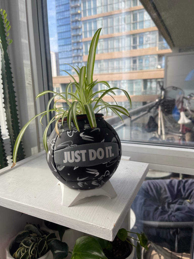 Nike Mini Volleyball Planter (Black & Grey Swoosh)