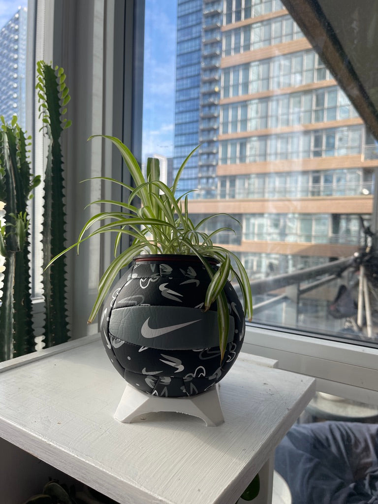 Nike Mini Volleyball Planter (Black & Grey Swoosh)