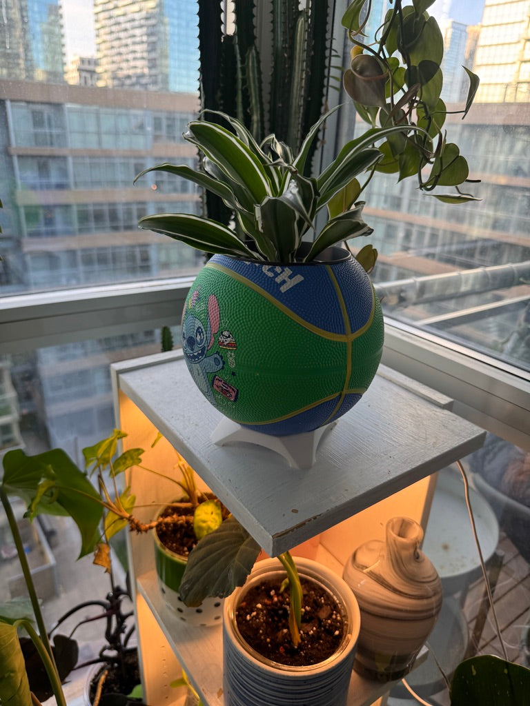 Mini Basketball Planter (Stitch)