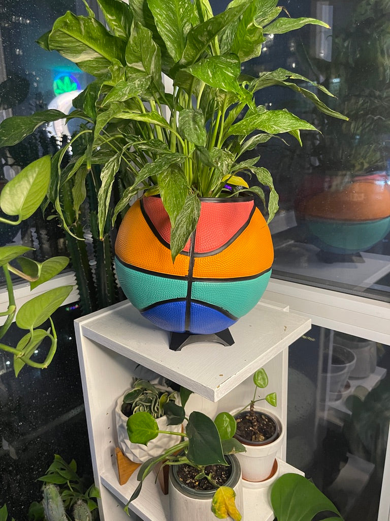 Large Basketball Planter (Chance - Rainbow)