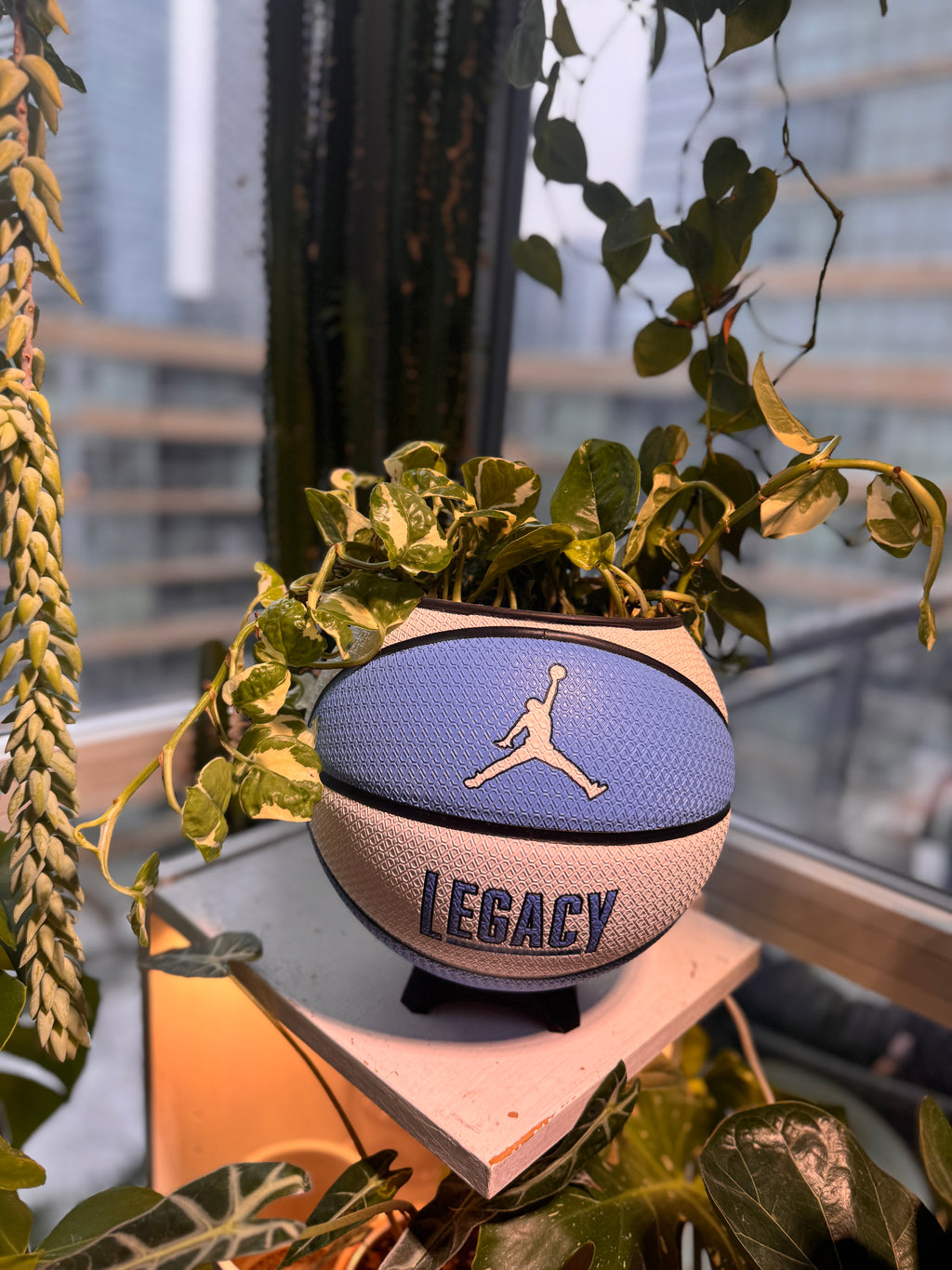 Nike Jordan Large Basketball Planter (UNC Blue & White)