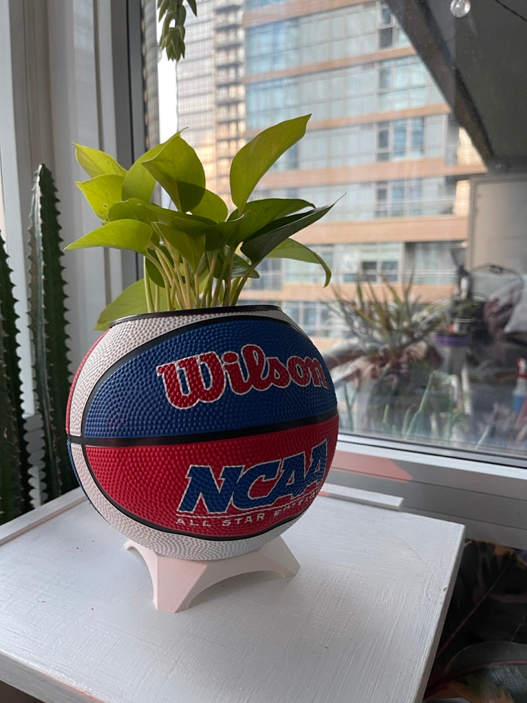 Mini Basketball Planter (NCAA Red/White/Blue)