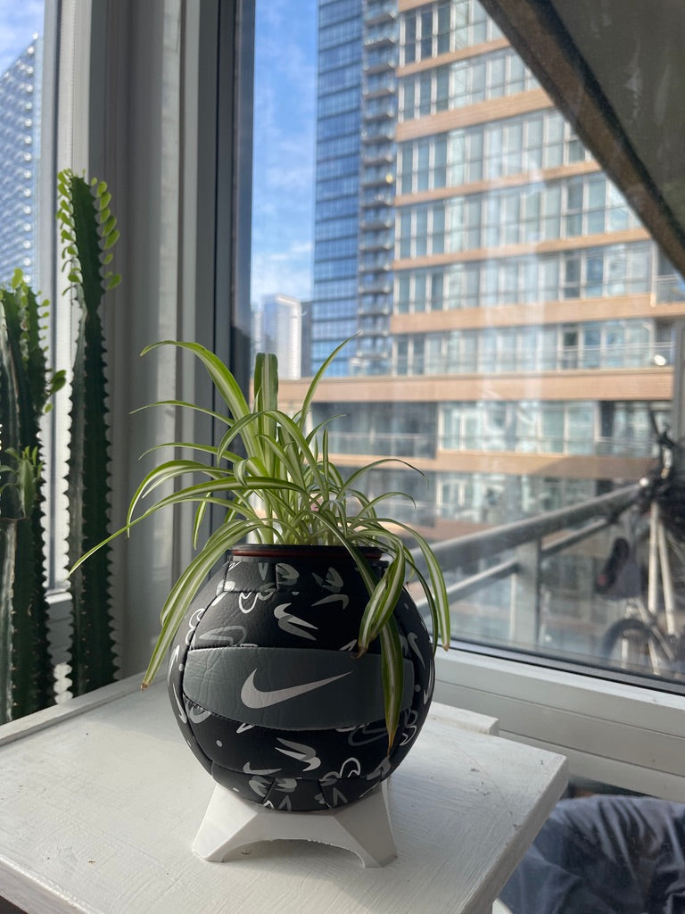 Nike Mini Volleyball Planter (Black & Grey Swoosh)