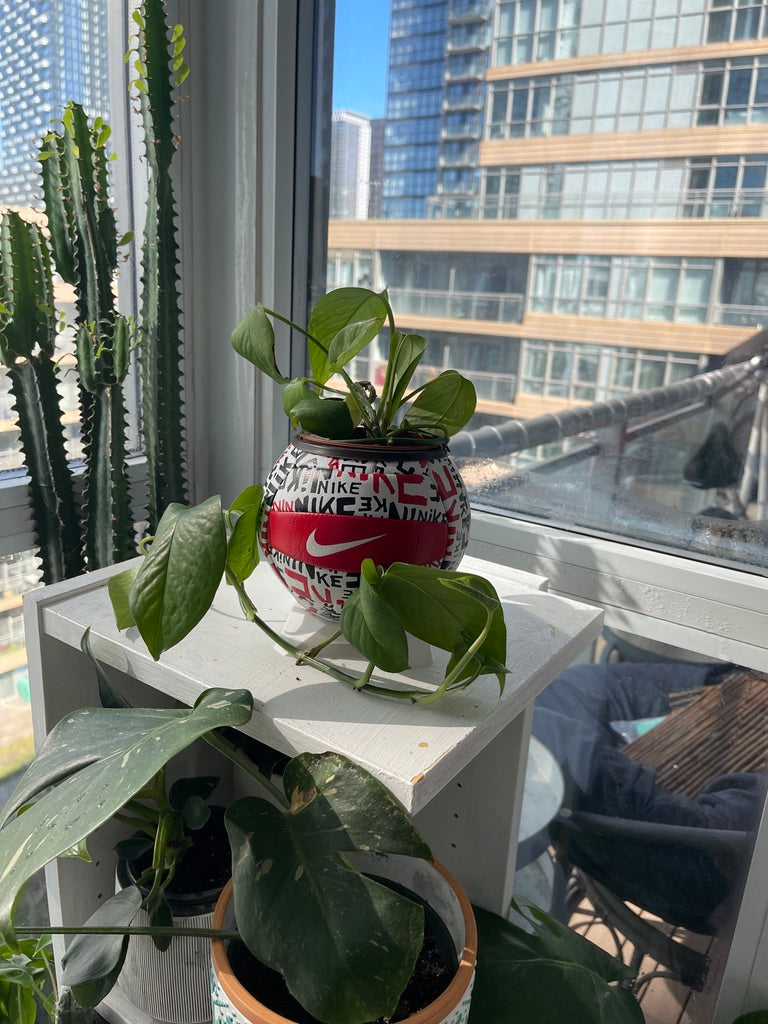 Nike Mini Volleyball Planter (Red & Black Graffiti)