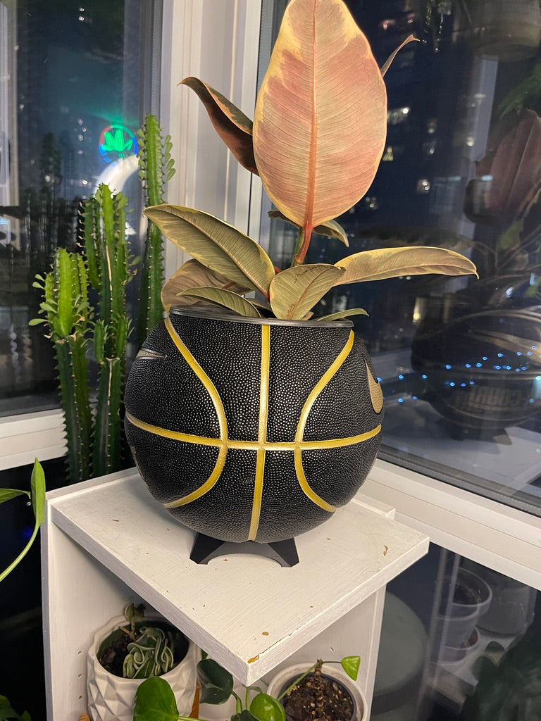 Nike Large Basketball Planter (Black & Gold All-Court)