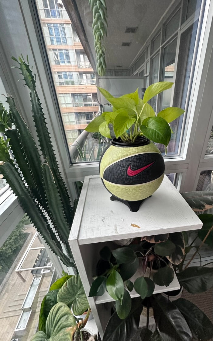 Nike Mini Basketball Planter (Lime Green, Black, & Red)