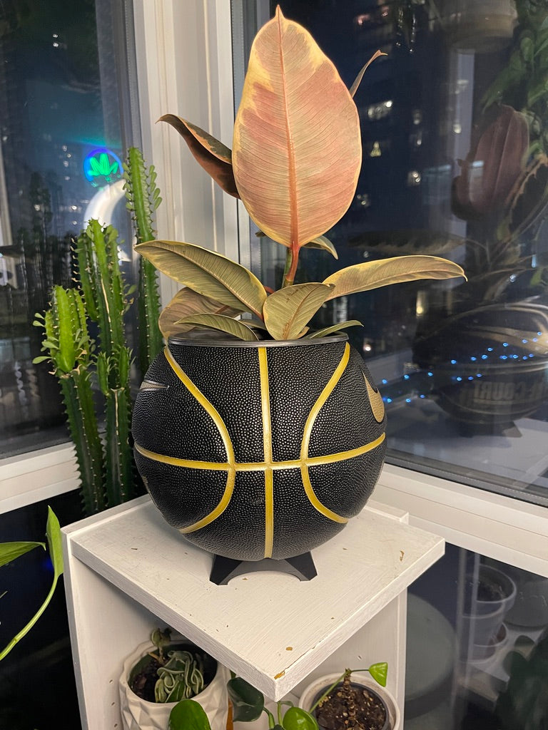 Nike Large Basketball Planter (Black & Gold All-Court)