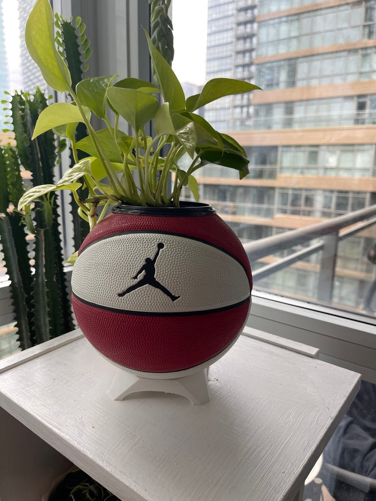 Nike Jordan Mini Basketball Planter (Red & White)