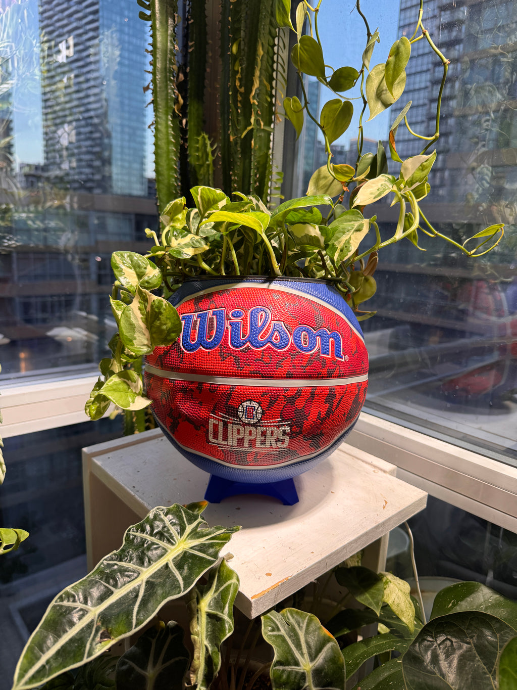 Large Basketball Planter (LA Clippers - Tie Dye)