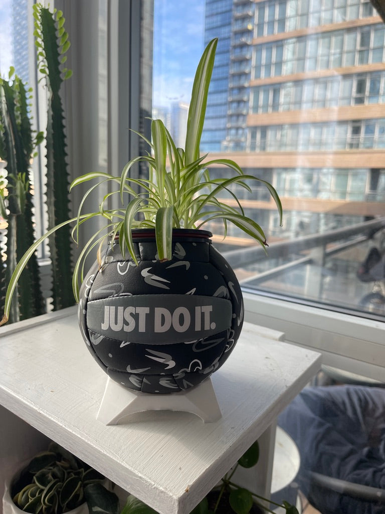 Nike Mini Volleyball Planter (Black & Grey Swoosh)