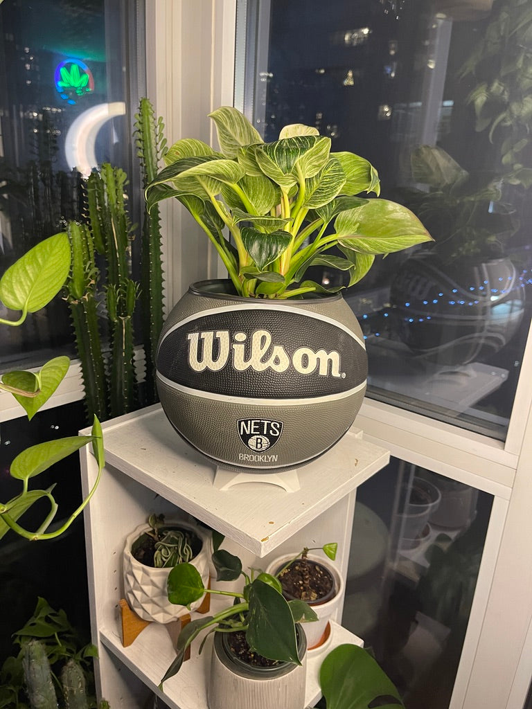 Large Basketball Planter (Brooklyn Nets)