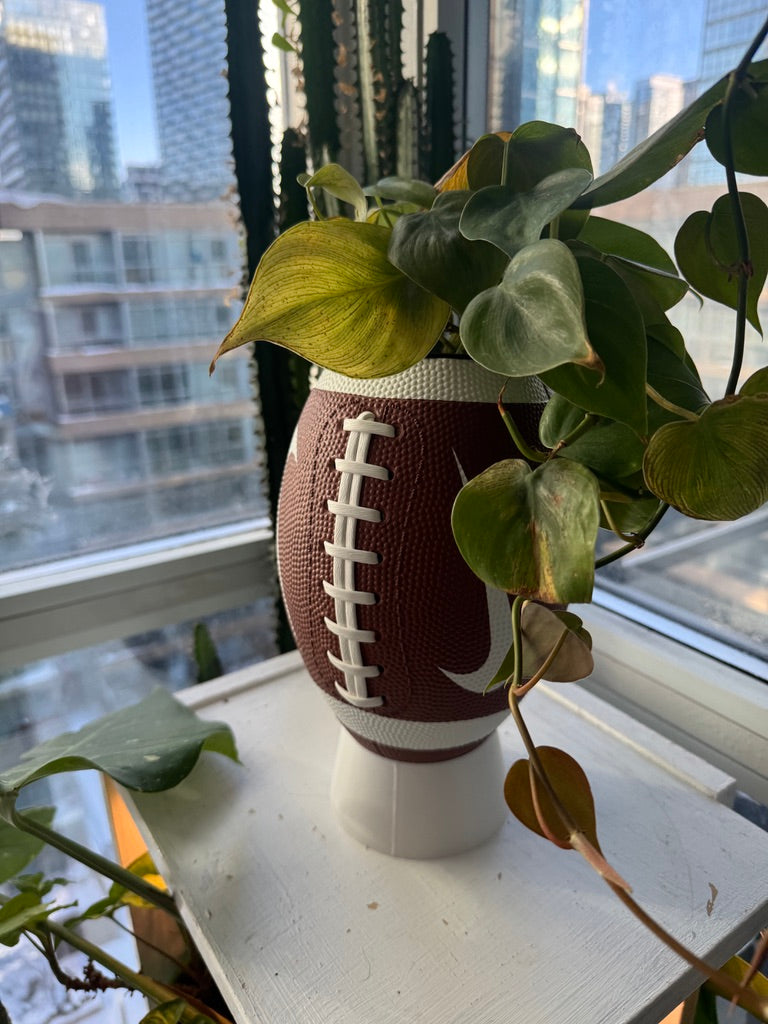 Nike Large Football Planter (Brown & White)