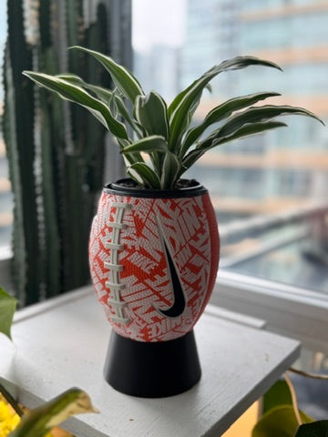 Nike Mini Football Planter (Orange & White)