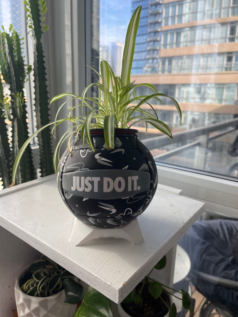 Nike Mini Volleyball Planter (Black & Grey Swoosh)