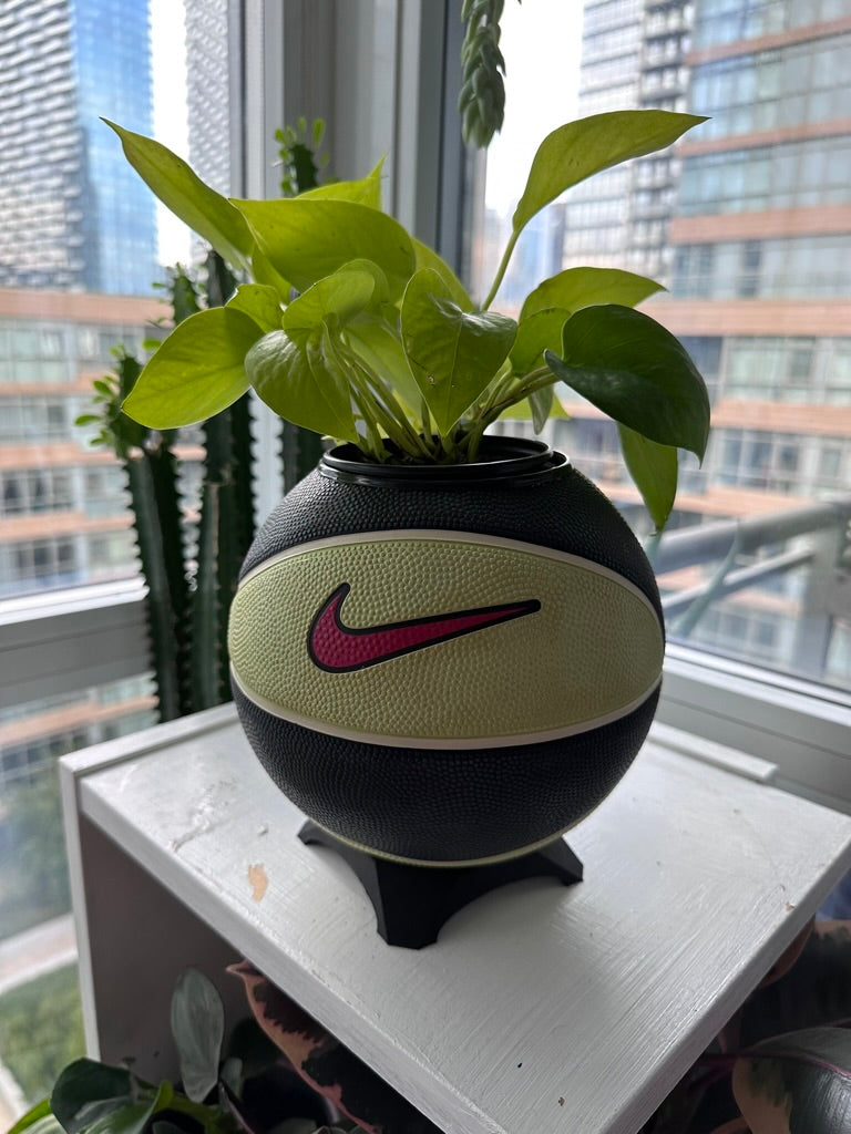 Nike Mini Basketball Planter (Lime Green, Black, & Red)