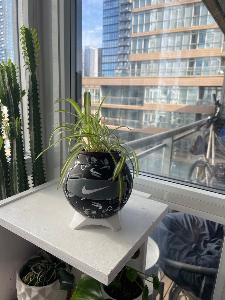 Nike Mini Volleyball Planter (Black & Grey Swoosh)