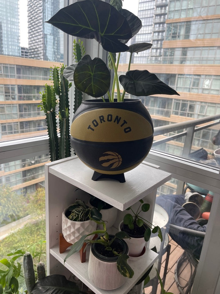 Large Basketball Planter (Toronto Raptors Gold)