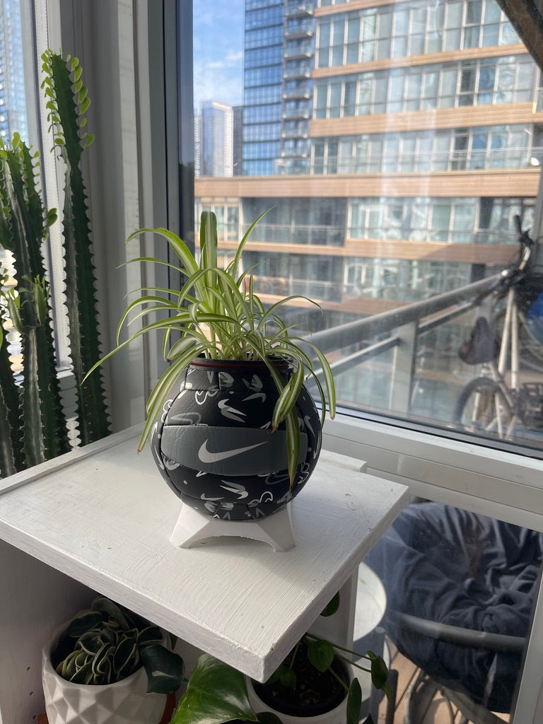 Nike Mini Volleyball Planter (Black & Grey Swoosh)
