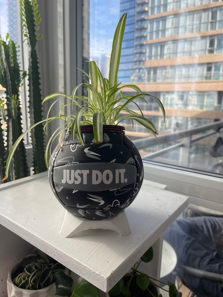 Nike Mini Volleyball Planter (Black & Grey Swoosh)