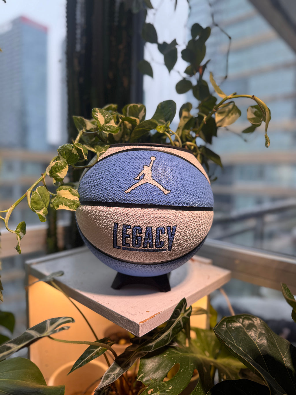 Nike Jordan Large Basketball Planter (UNC Blue & White)