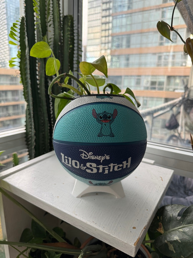 Mini Basketball Planter (Stitch Blue)